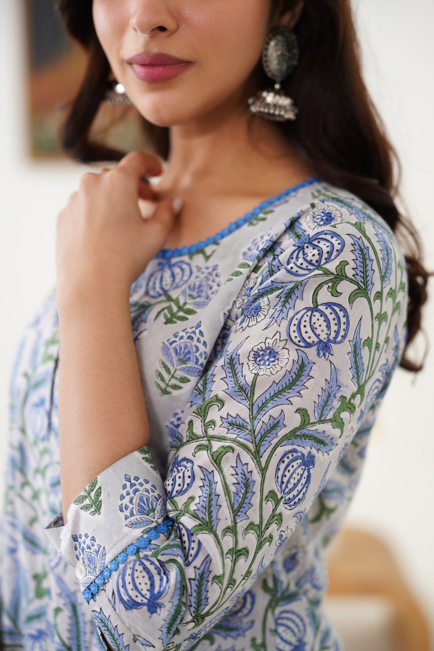 Murraya Blue Freesia Kalidaar Anarkali Set of 3