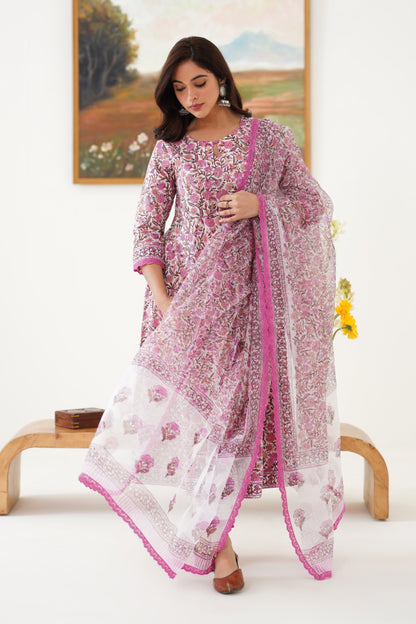 Murraya Pink Penelope Anarkali Set of 3
