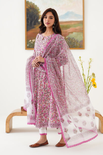 Murraya Pink Penelope Anarkali Set of 3