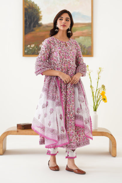 Murraya Pink Penelope Anarkali Set of 3