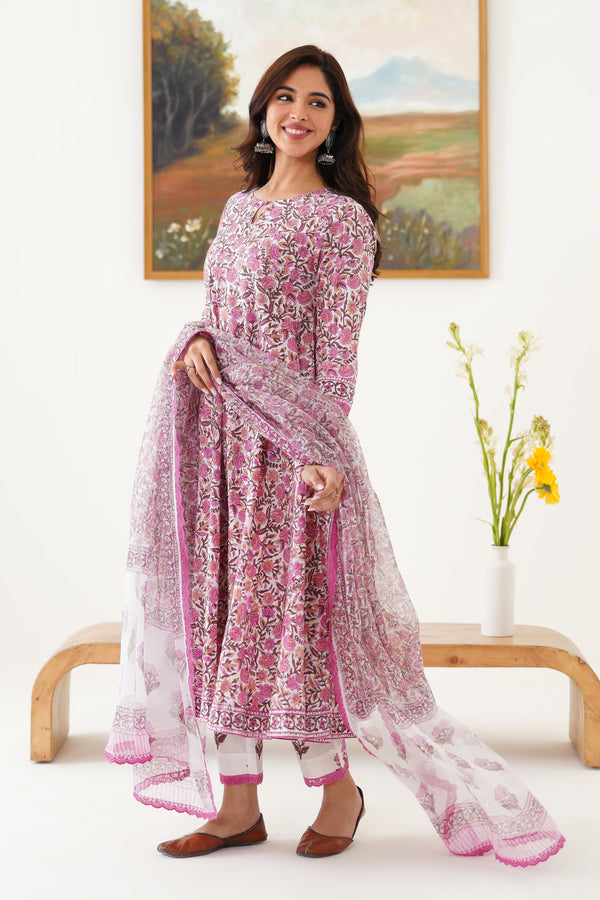 Murraya Pink Penelope Anarkali Set of 3