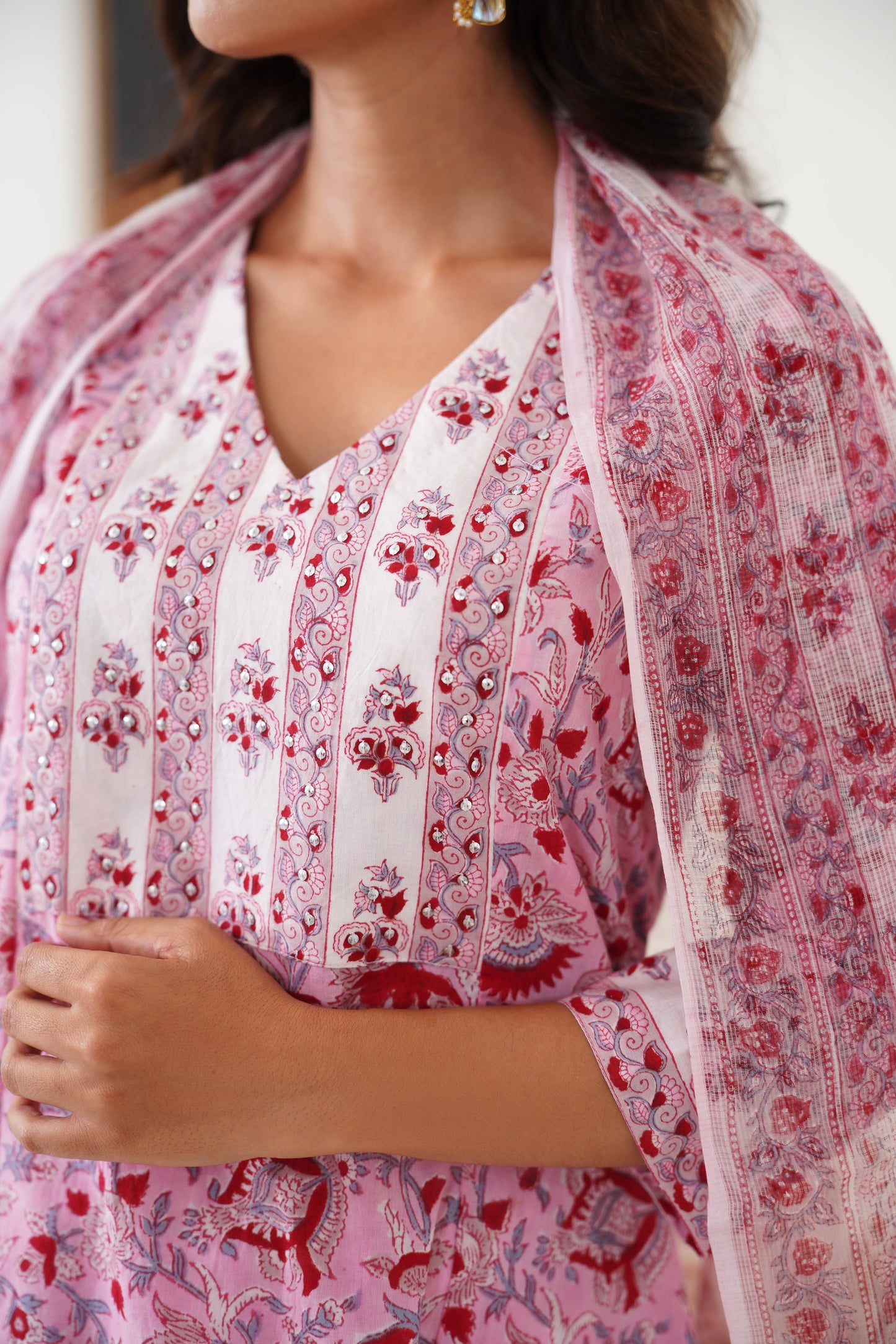 Murraya Pink Fiona Embroidered Kurta Set of 3