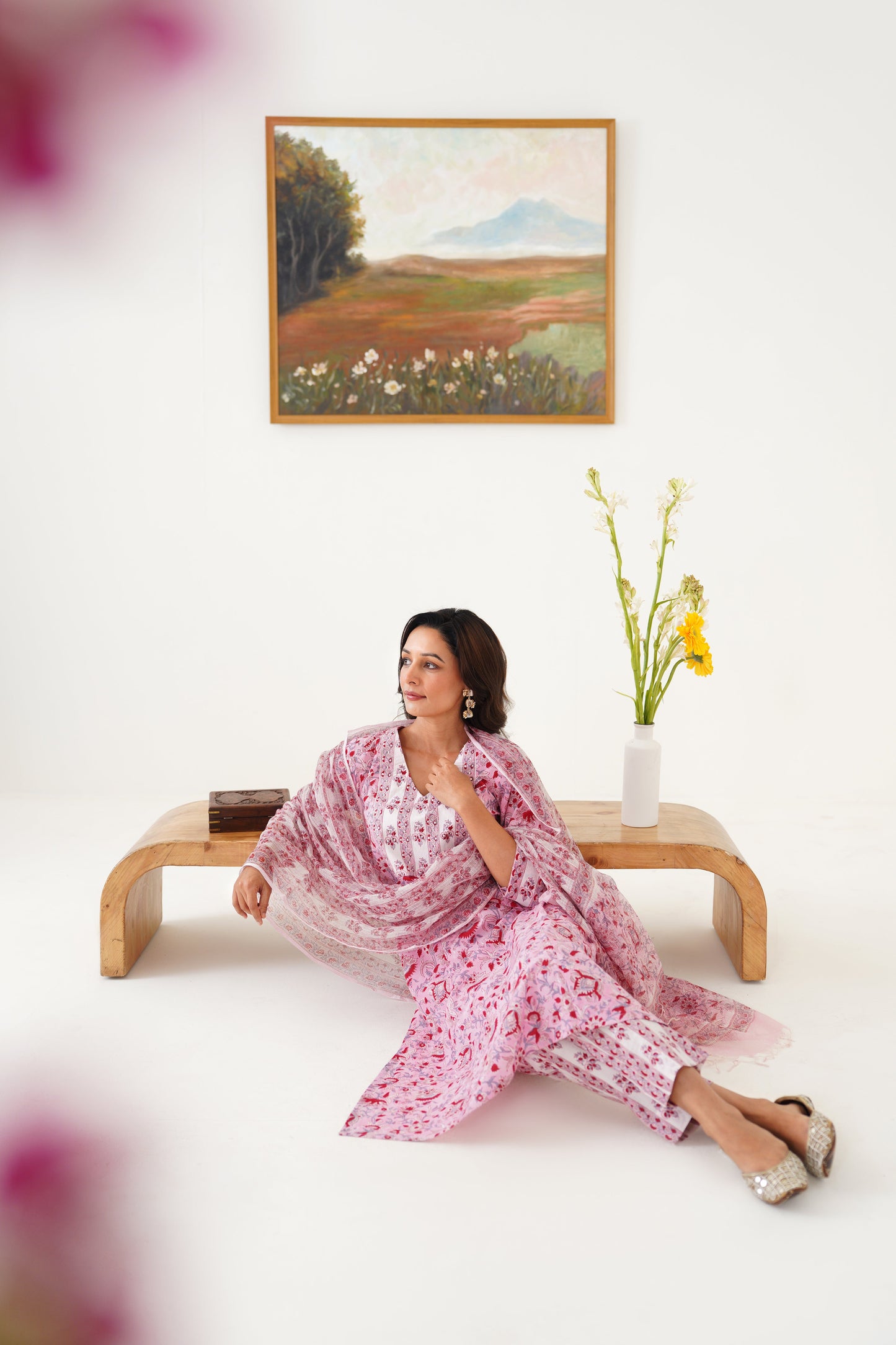 Murraya Pink Fiona Embroidered Kurta Set of 3