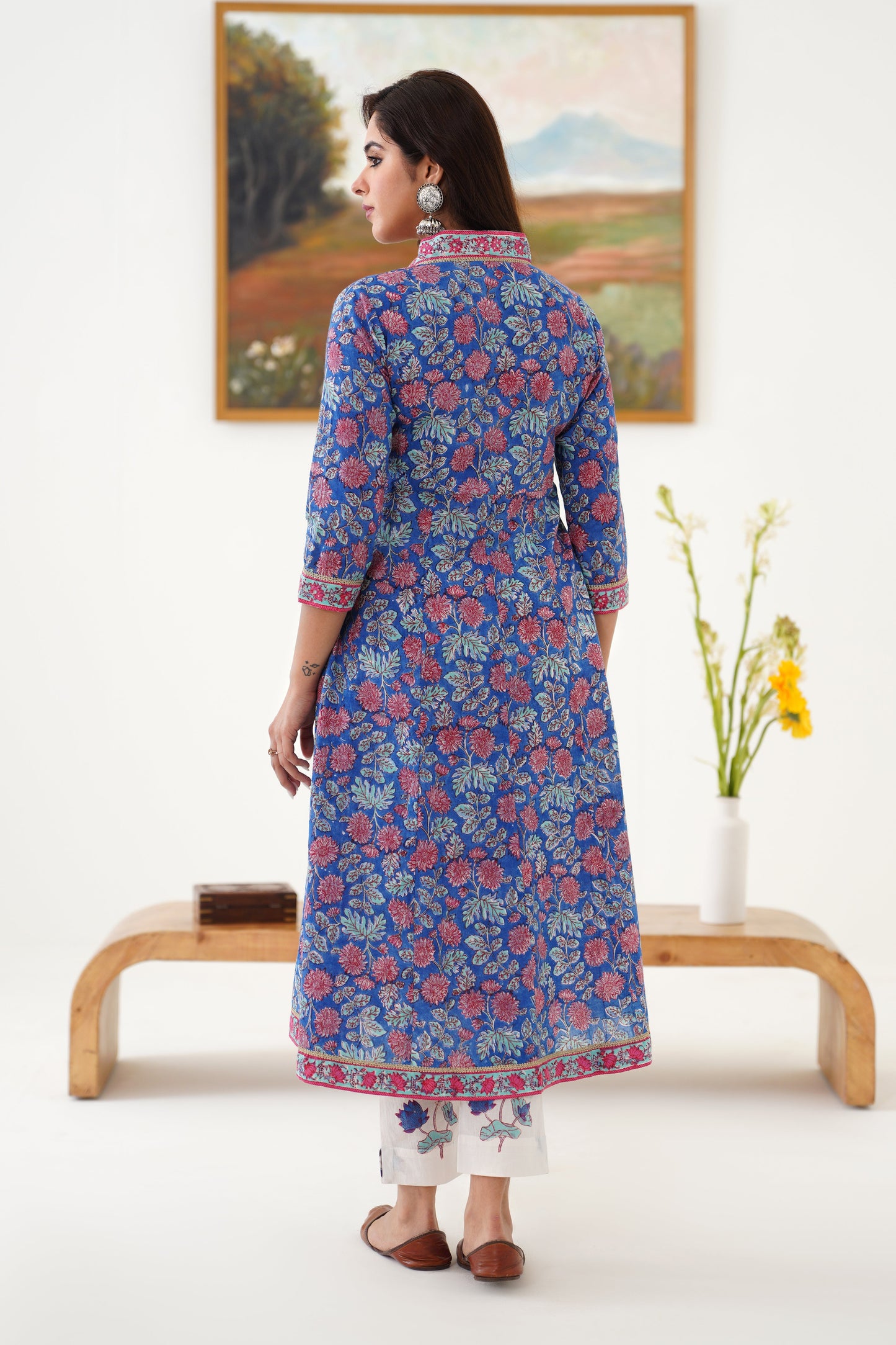 Murraya Blue Eliana Embroidered Anarkali Set of 3