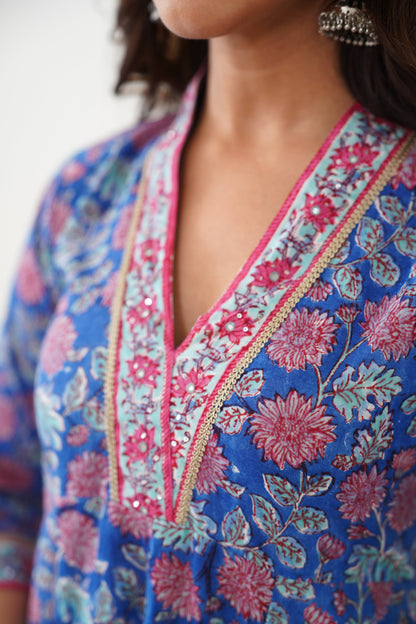 Murraya Blue Eliana Embroidered Anarkali Set of 3