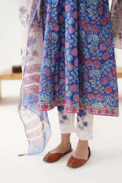 Murraya Blue Eliana Embroidered Anarkali Set of 3