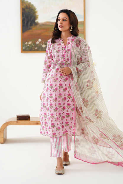 Murraya Pink Hayley Embroidered Kurta Set of 3