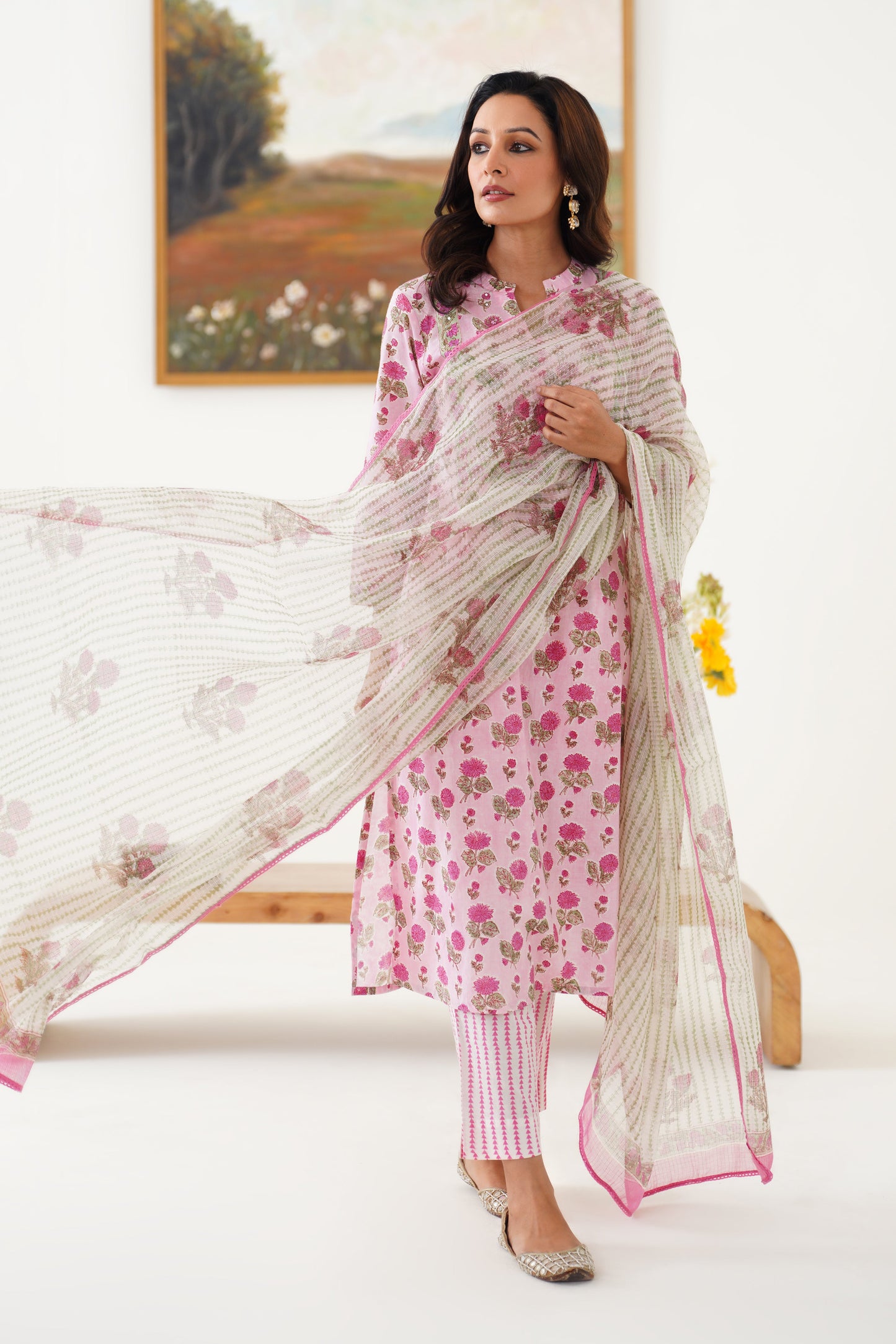 Murraya Pink Hayley Embroidered Kurta Set of 3