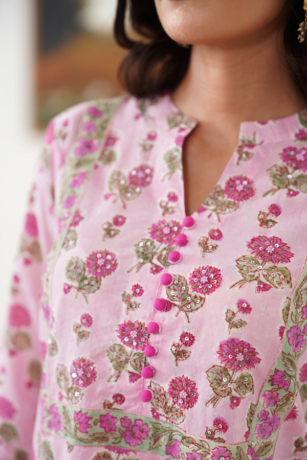 Murraya Pink Hayley Embroidered Kurta Set of 3