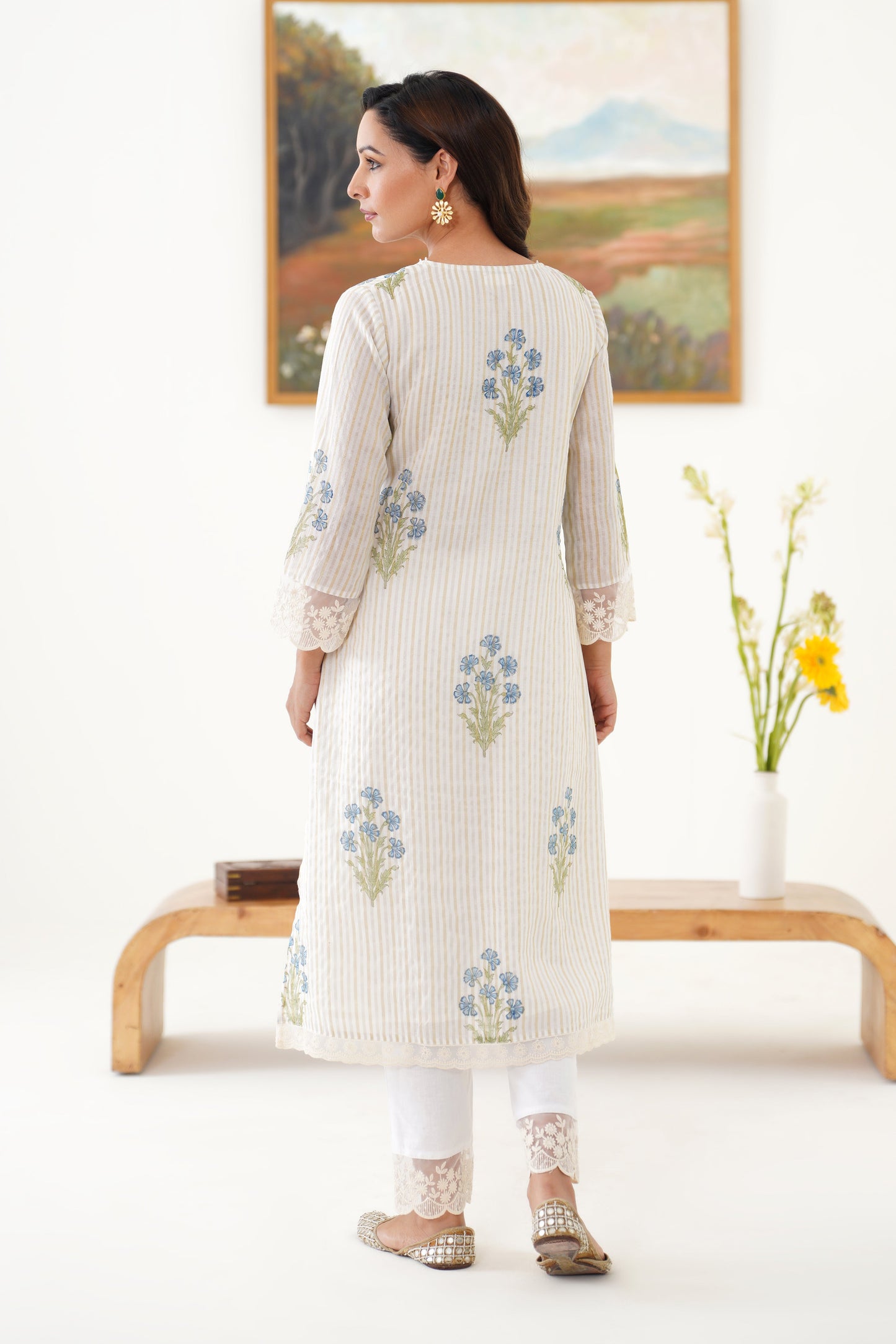 Murraya Blue Valerie Chanderi Kurta Set of 3