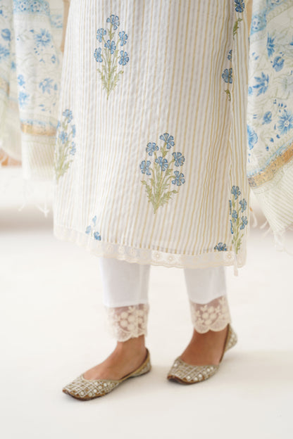 Murraya Blue Valerie Chanderi Kurta Set of 3