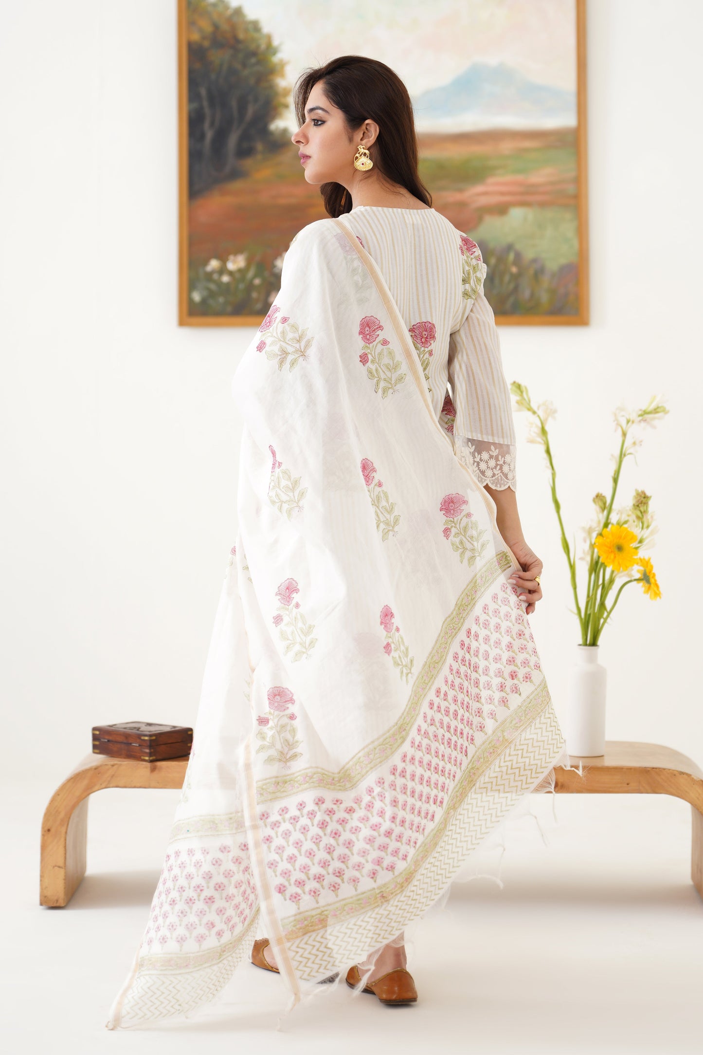 Murraya Pink Ophelia Chanderi Kurta Set of 3