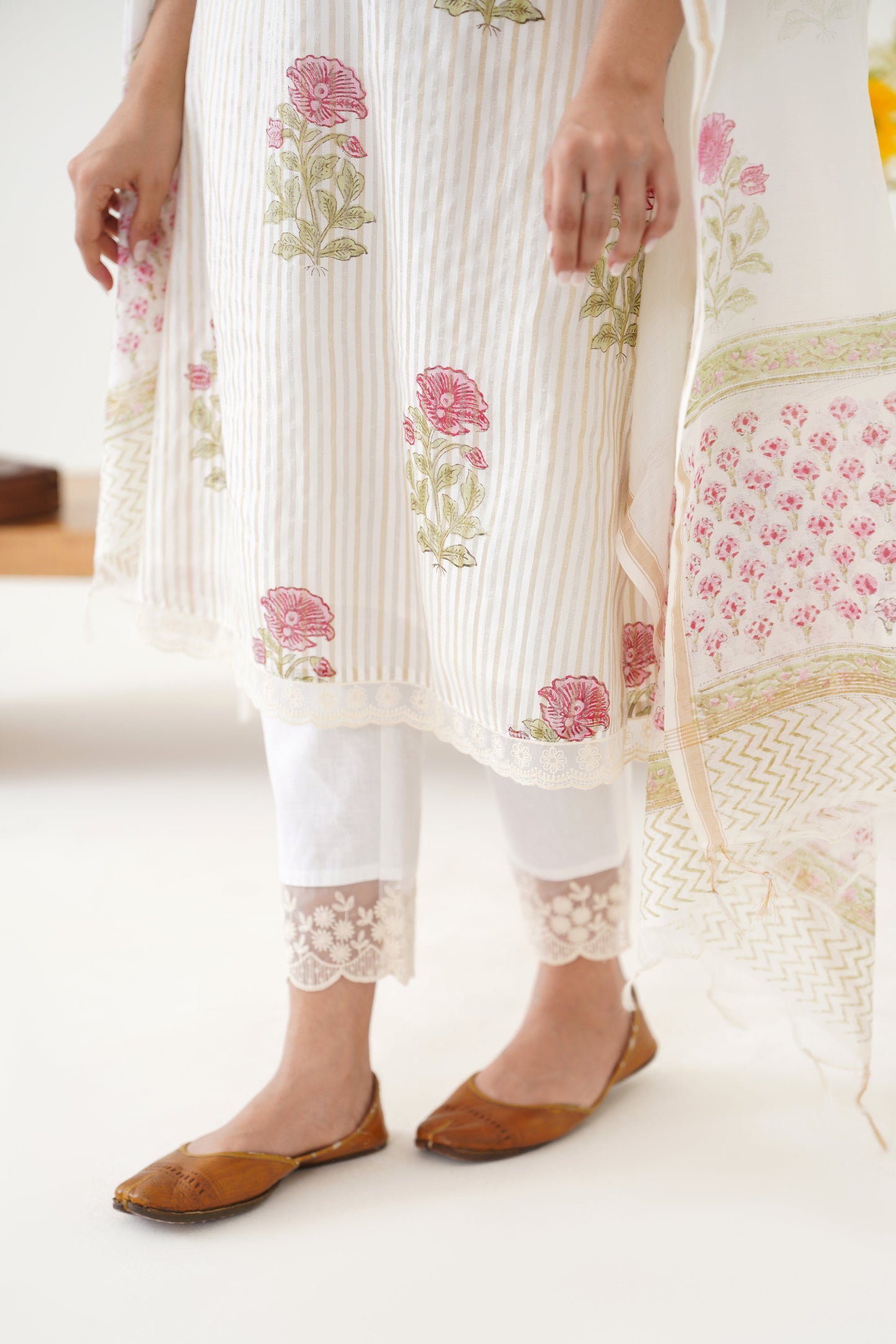 Murraya Pink Ophelia Chanderi Kurta Set of 3