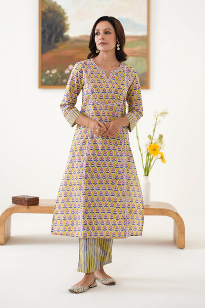 Murraya Green Kelsey Embroidered Kurta Set of 3