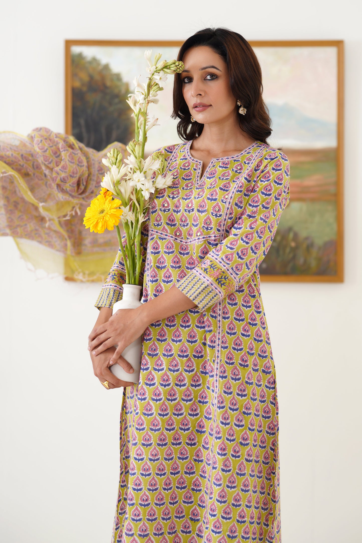 Murraya Green Kelsey Embroidered Kurta Set of 3