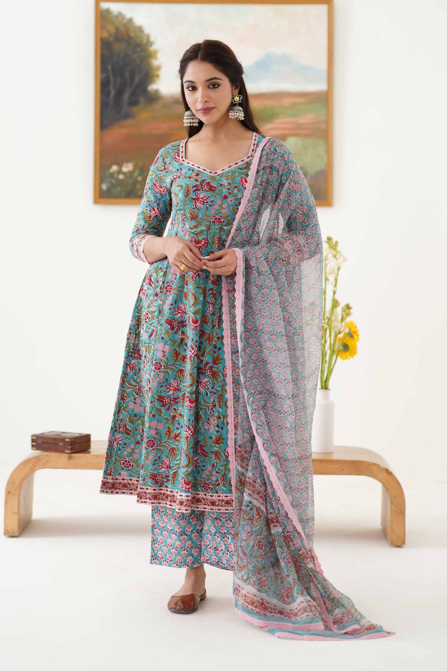 Murraya Blue Edith Anarkali Set of 3