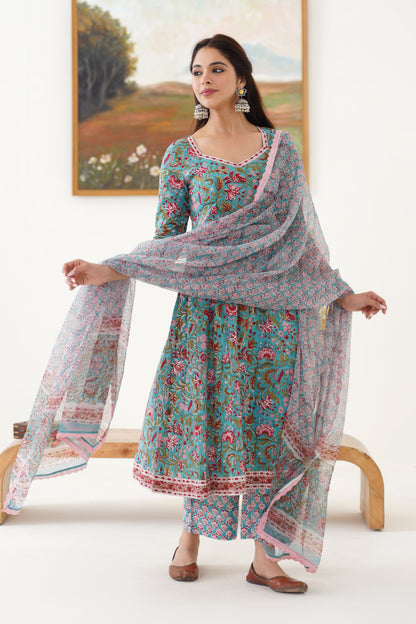 Murraya Blue Edith Anarkali Set of 3