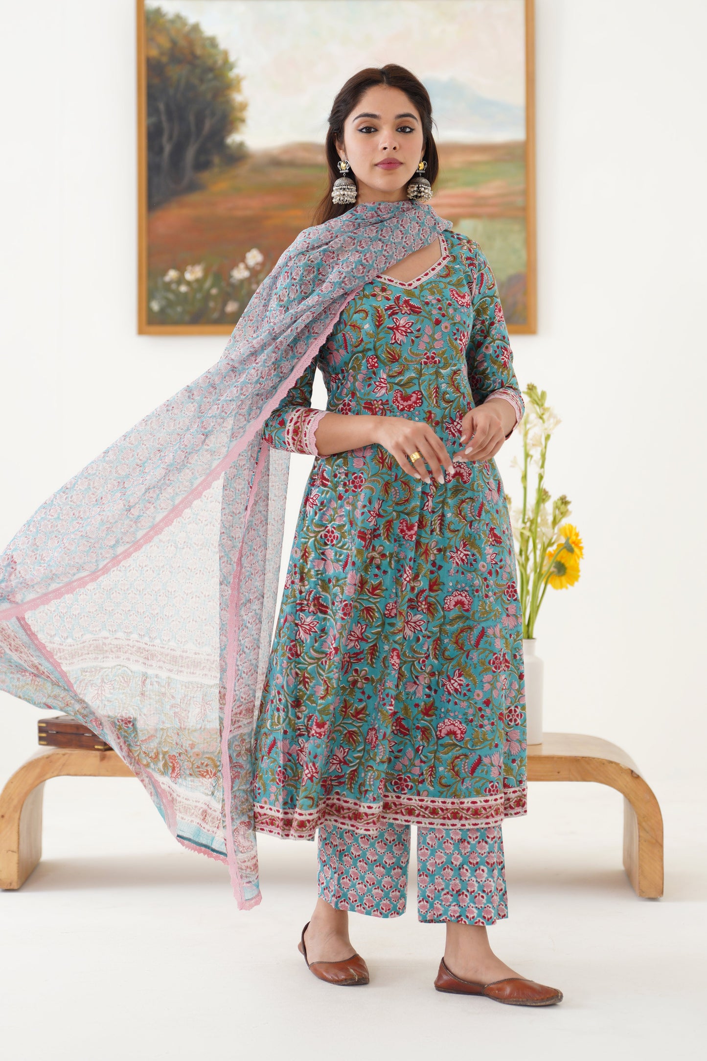 Murraya Blue Edith Anarkali Set of 3