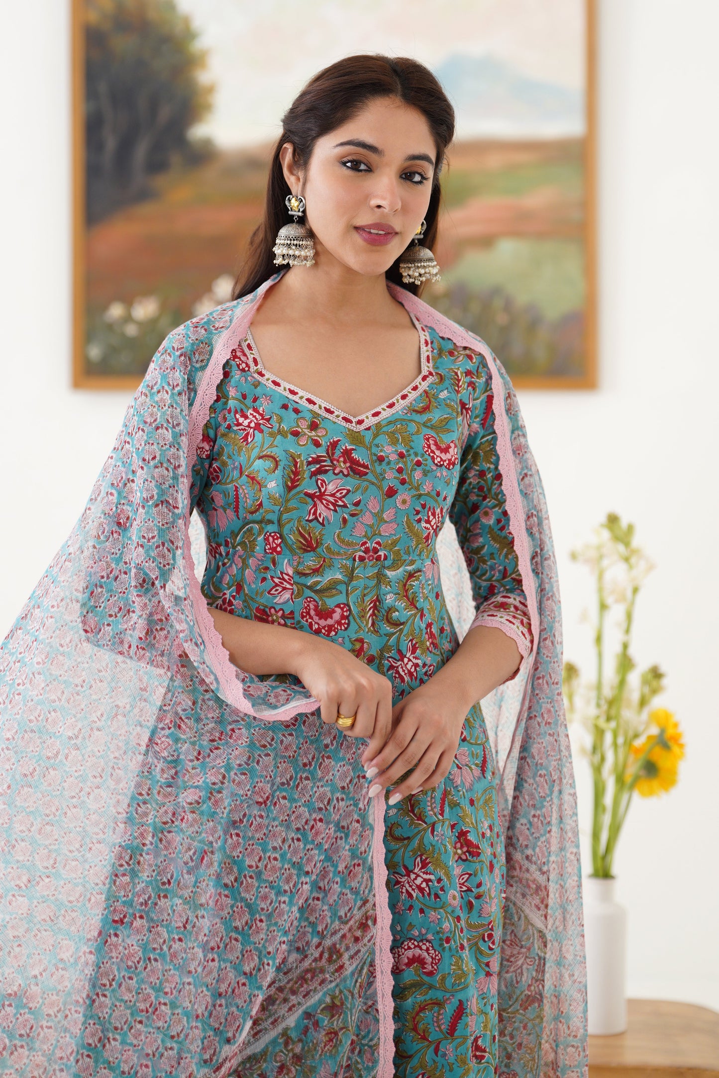 Murraya Blue Edith Anarkali Set of 3