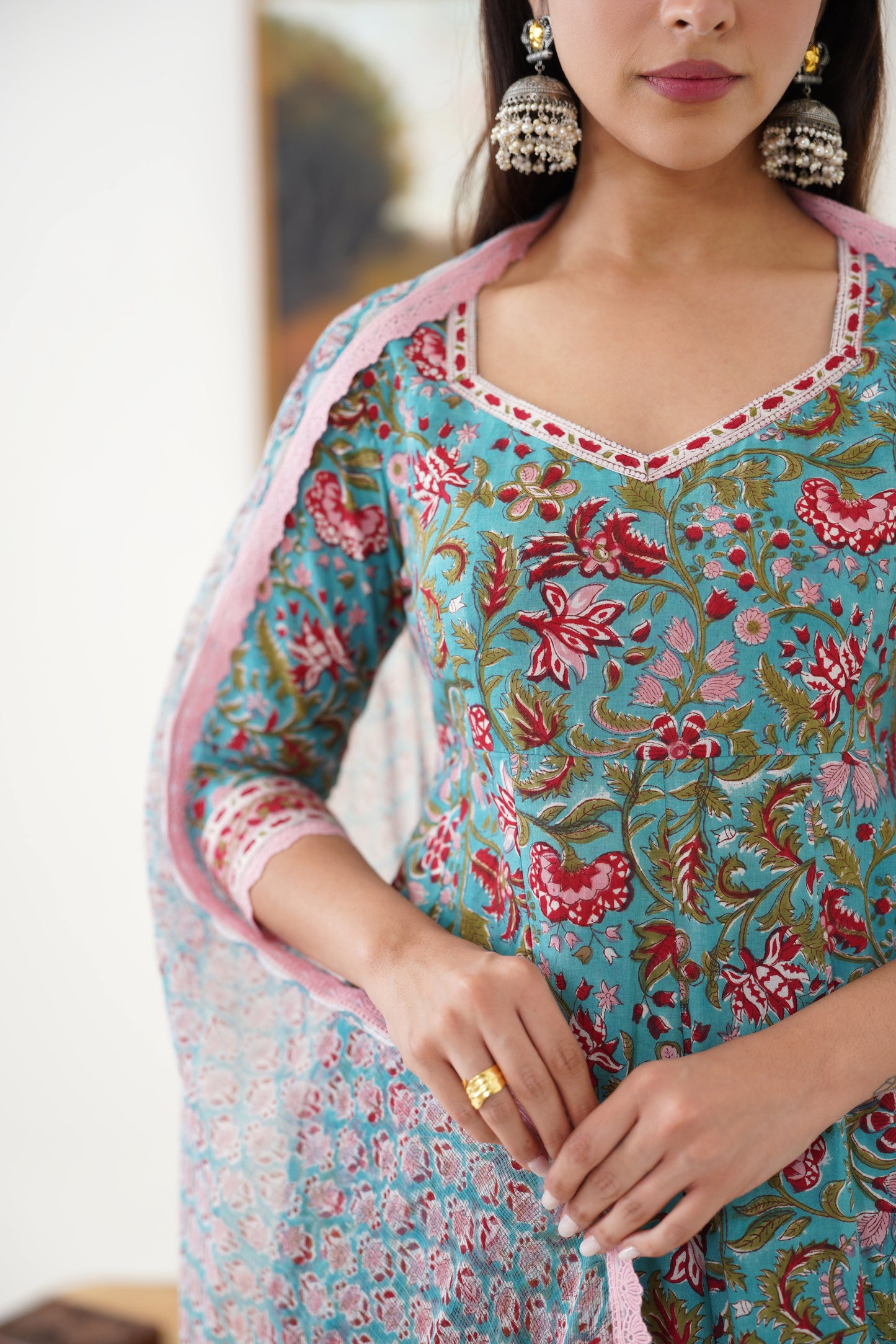 Murraya Blue Edith Anarkali Set of 3