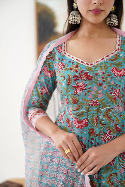 Murraya Blue Edith Anarkali Set of 3