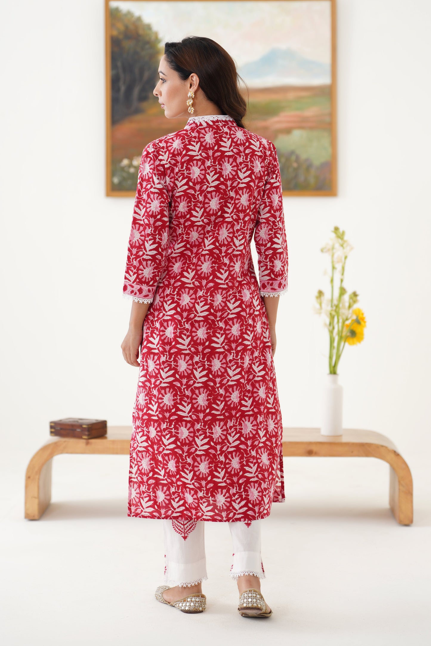 Murraya Red Rosemary Kurta Set of 3