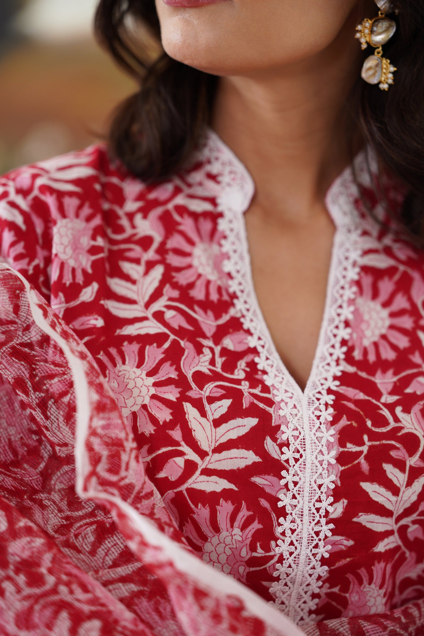 Murraya Red Rosemary Kurta Set of 3