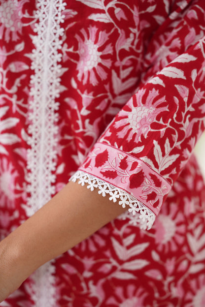 Murraya Red Rosemary Kurta Set of 3