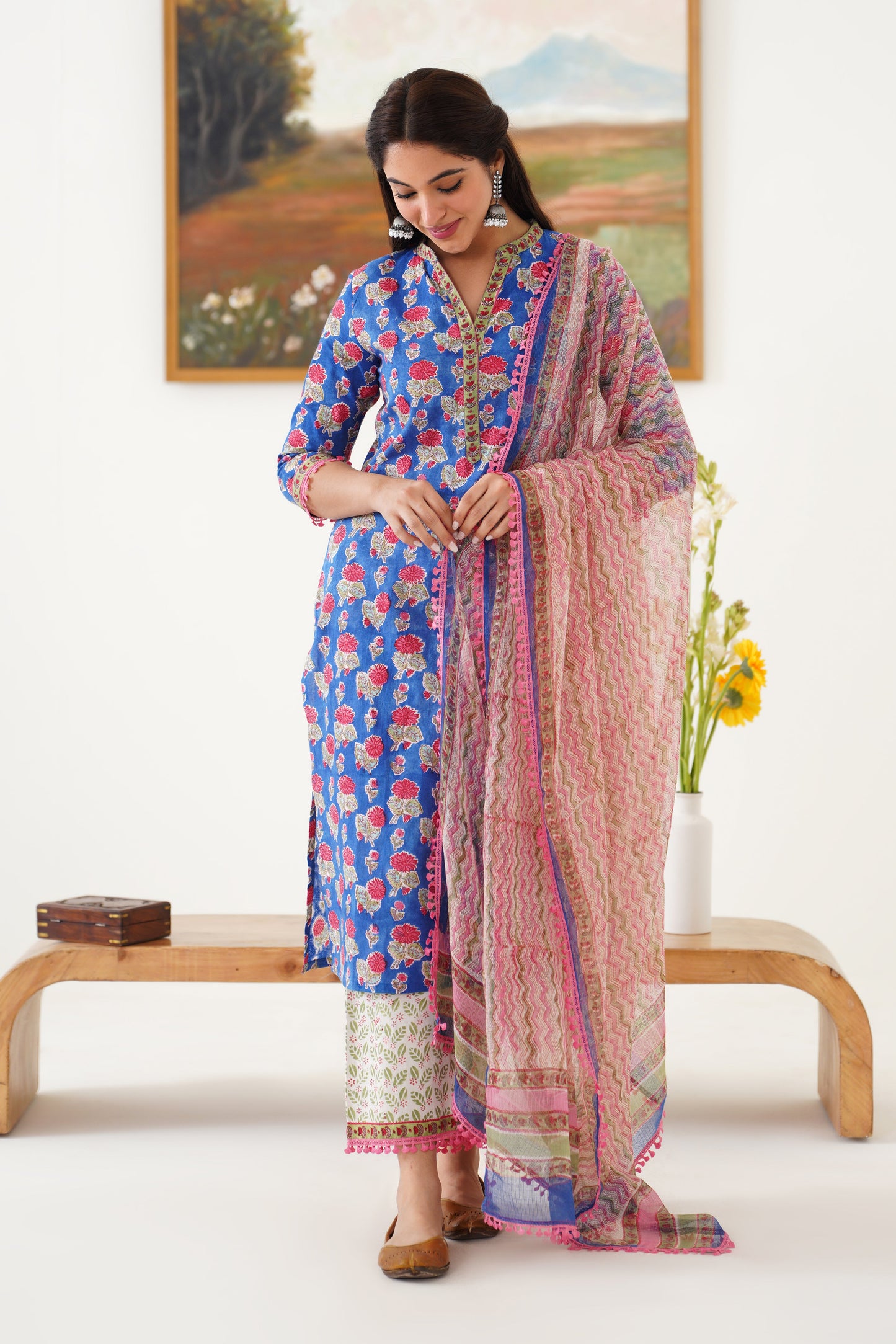 Murraya Blue Harper Kurta Set of 3