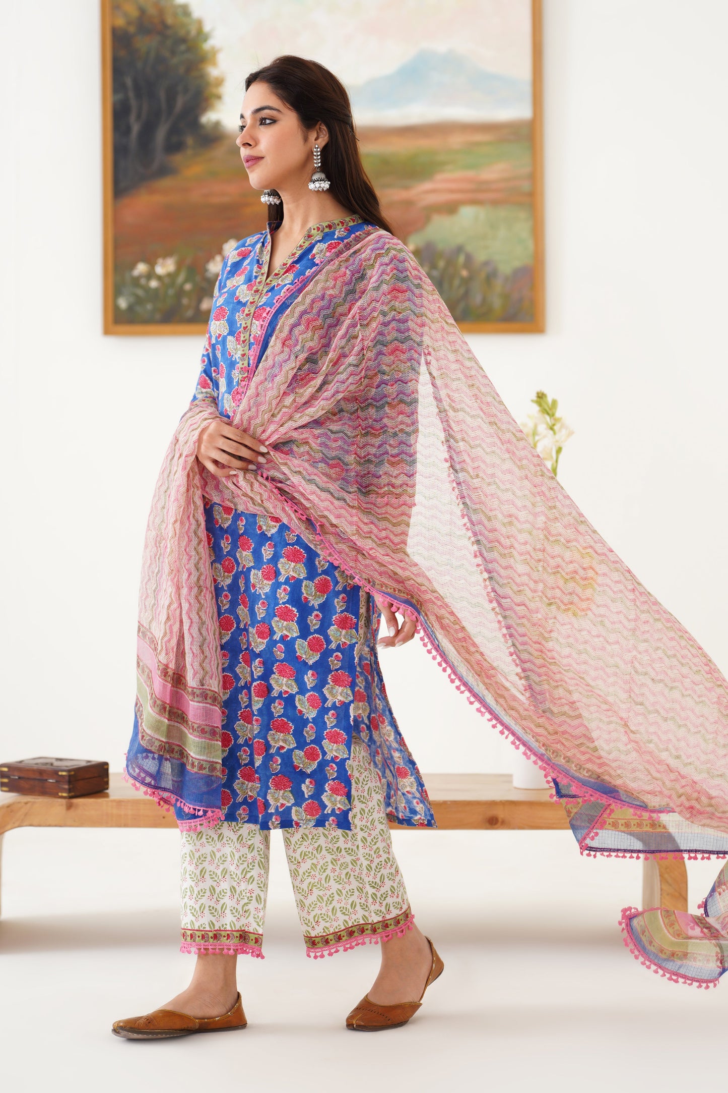 Murraya Blue Harper Kurta Set of 3