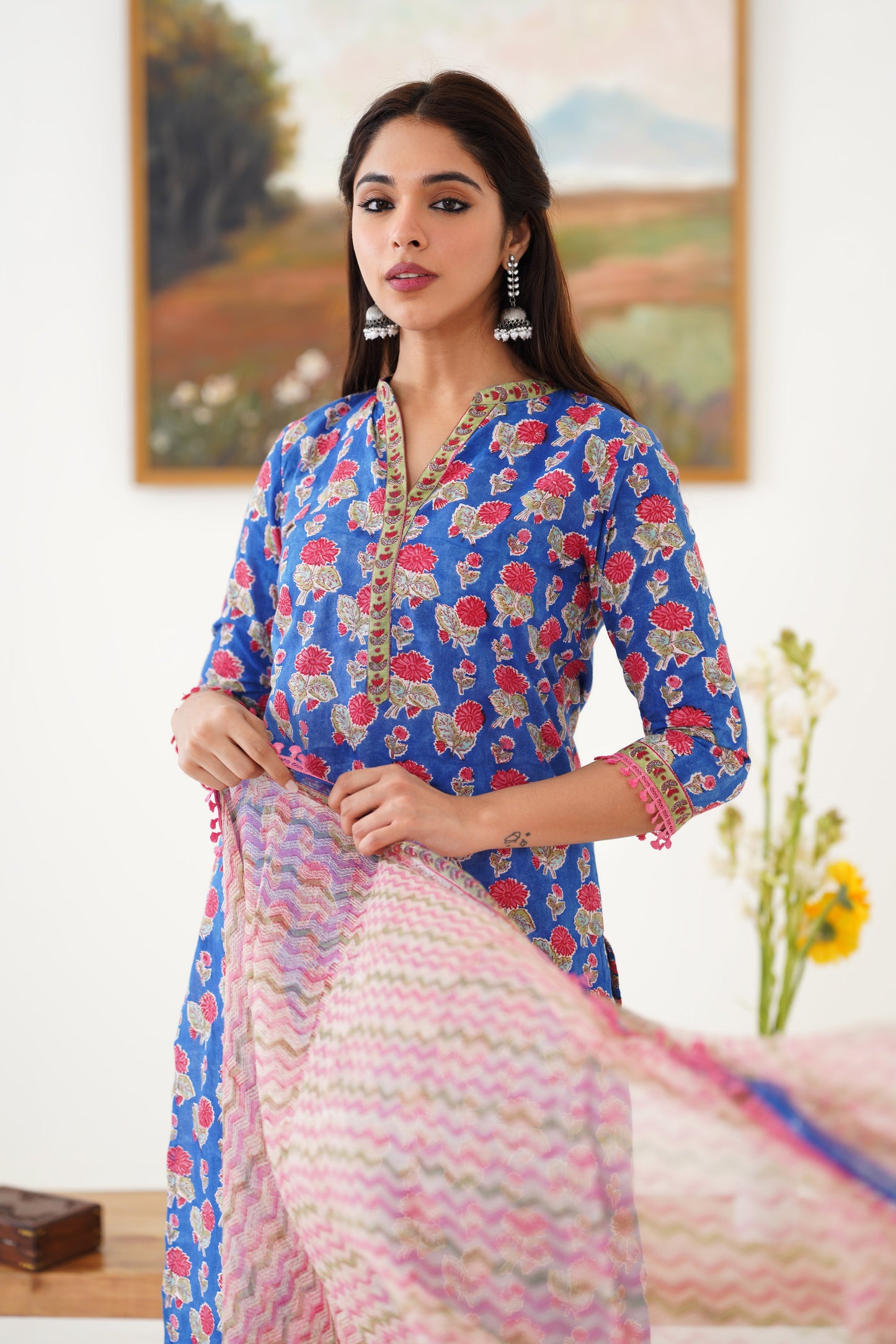 Murraya Blue Harper Kurta Set of 3