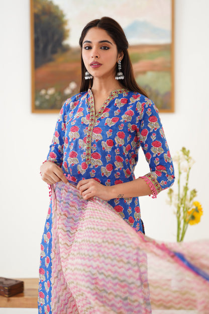 Murraya Blue Harper Kurta Set of 3