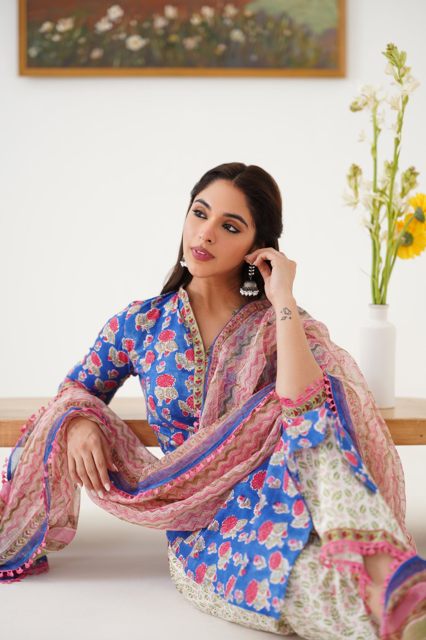 Murraya Blue Harper Kurta Set of 3