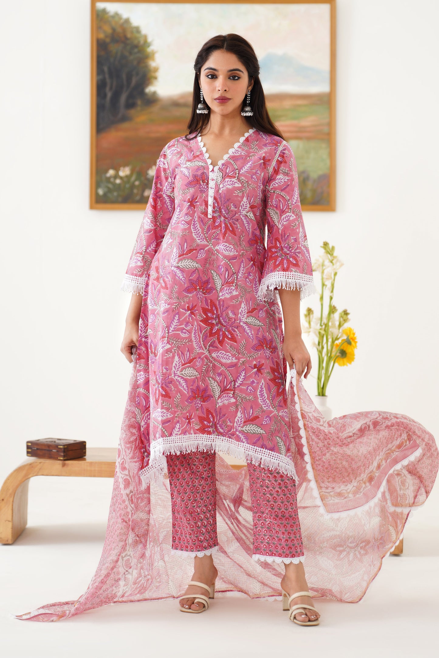 Murraya Pink Paulina Kurta Set of 3