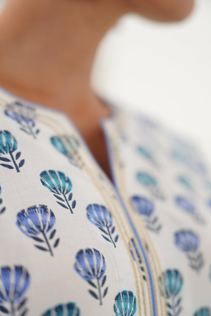 Murraya Blue Azalea Floral Kurta Set of 3