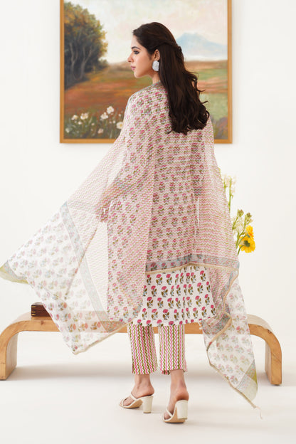 Murraya Pink Rosalyn Kurta Set of 3