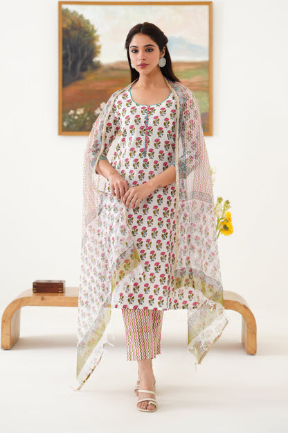 Murraya Pink Rosalyn Kurta Set of 3