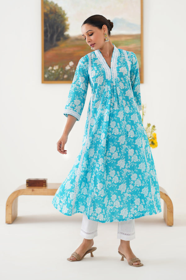 Murraya Tiffany Blue Kurta Set of 2