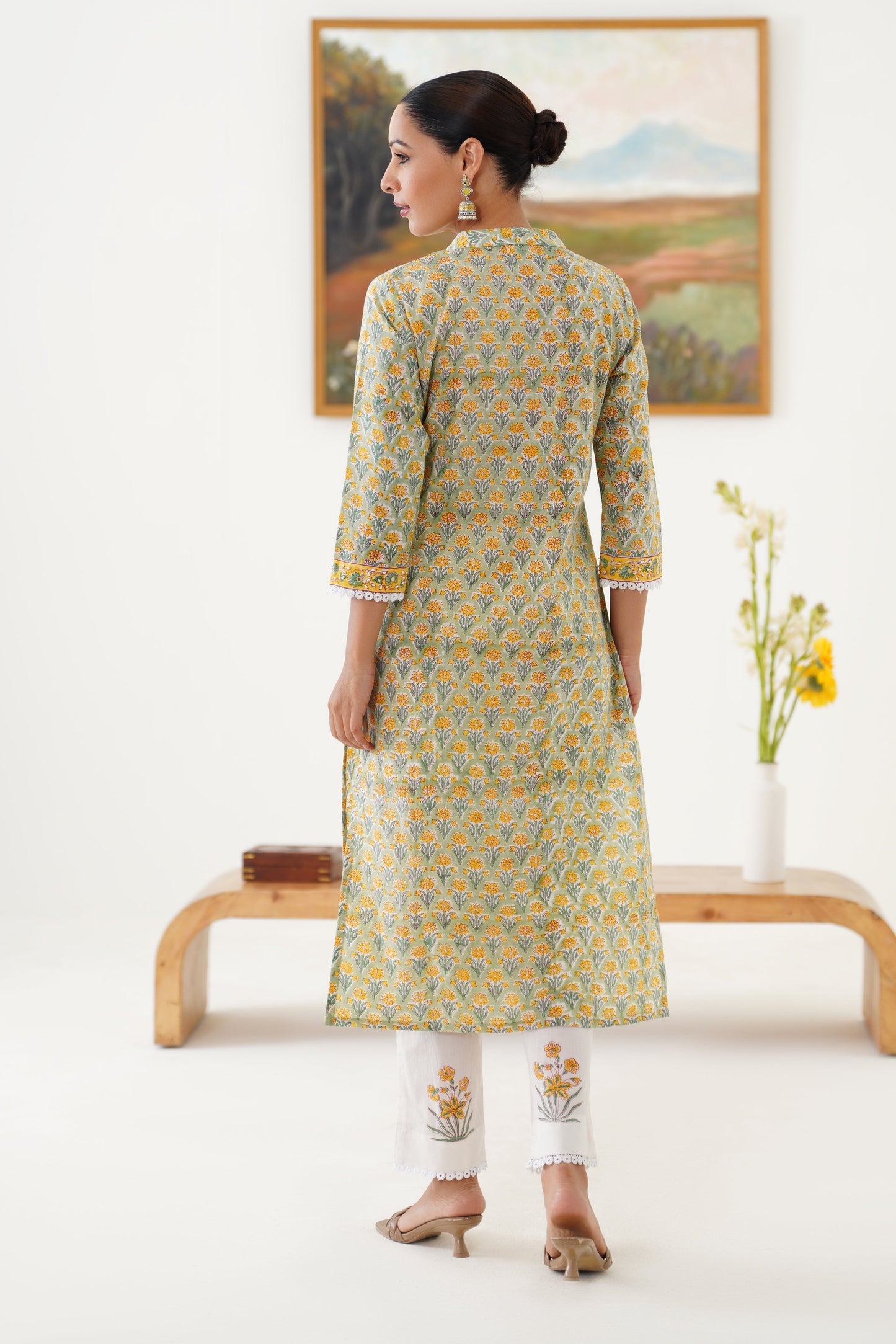 Murraya Green Noelle Embroidered Kurta Set of 3