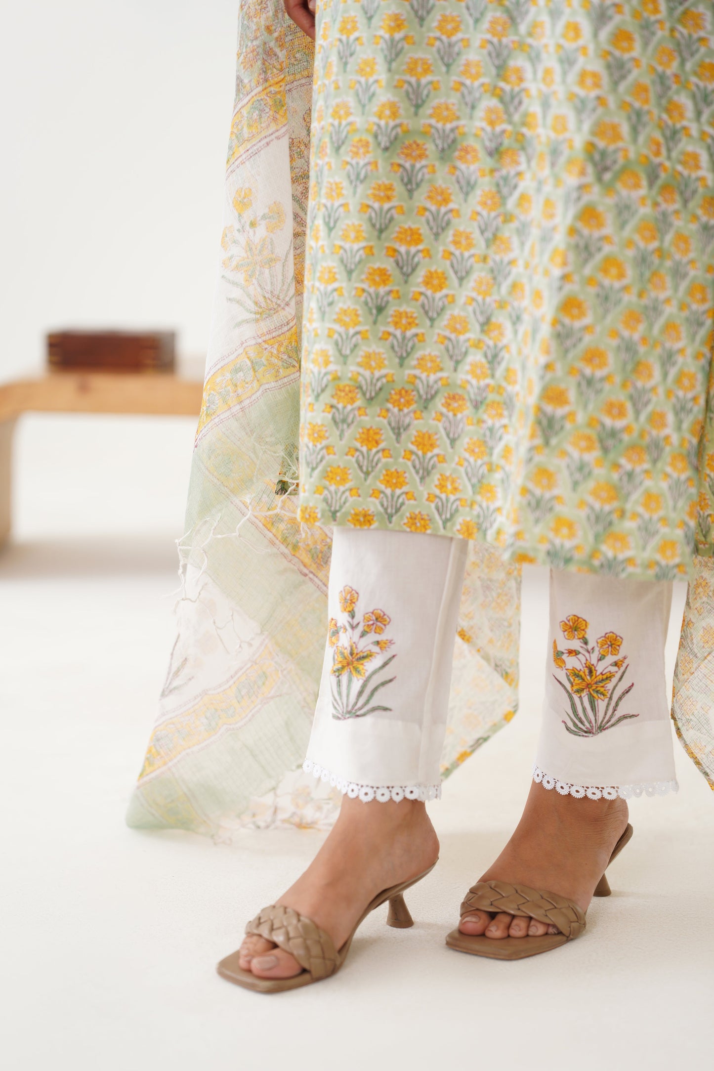 Murraya Green Noelle Embroidered Kurta Set of 3