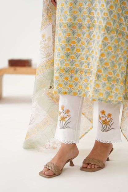 Murraya Green Noelle Embroidered Kurta Set of 3