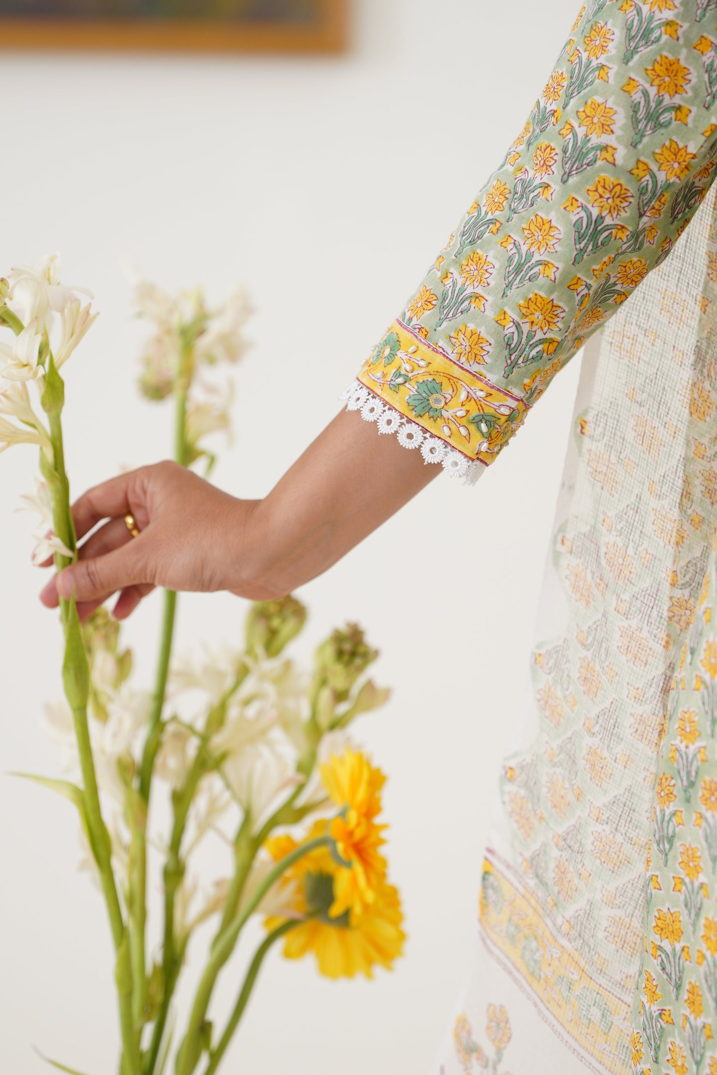 Murraya Green Noelle Embroidered Kurta Set of 3