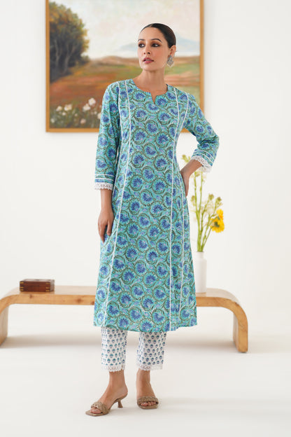 Murraya Blue Georgia Kurta Set of 3