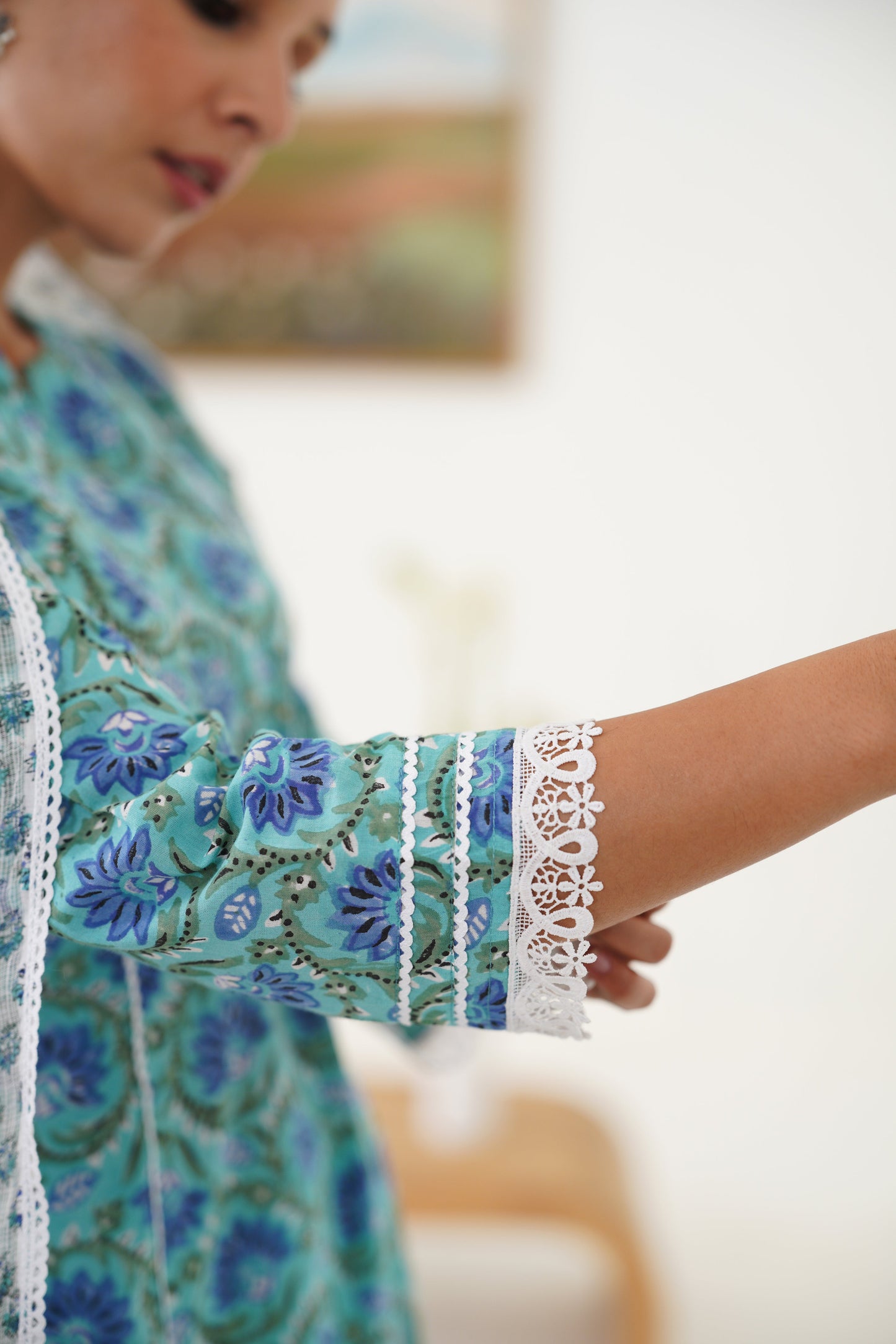 Murraya Blue Georgia Kurta Set of 3