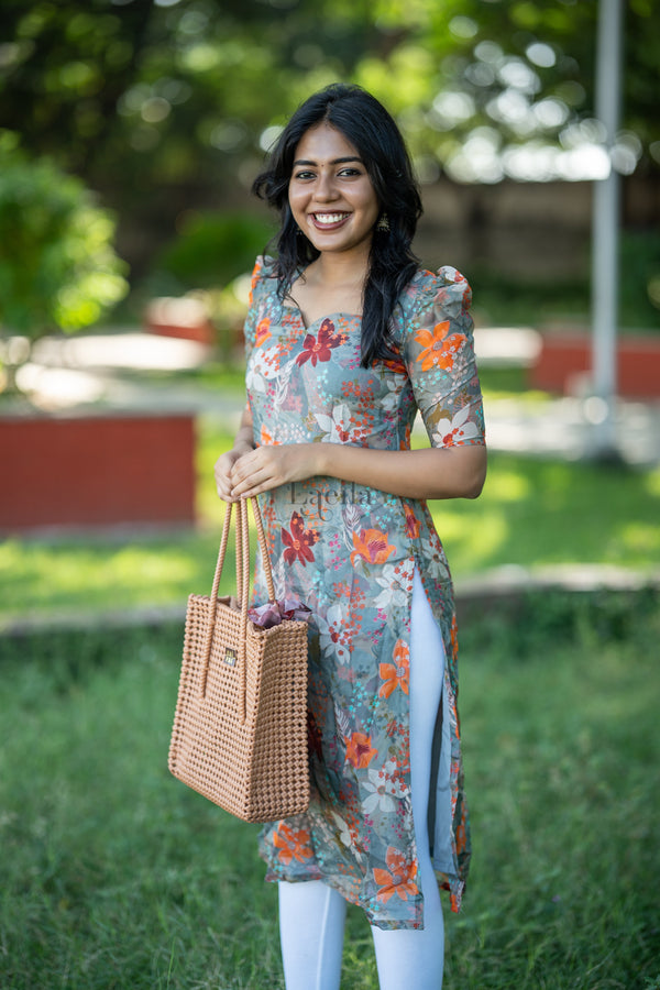 Studio Grey Floral Organza Top
