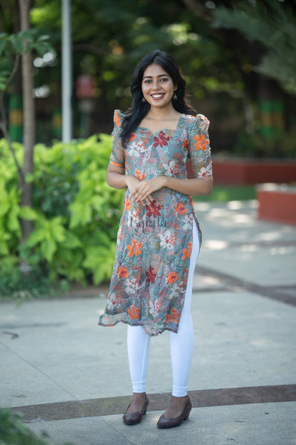 Studio Grey Floral Organza Top