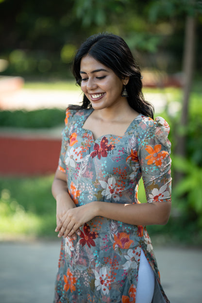 Studio Grey Floral Organza Top