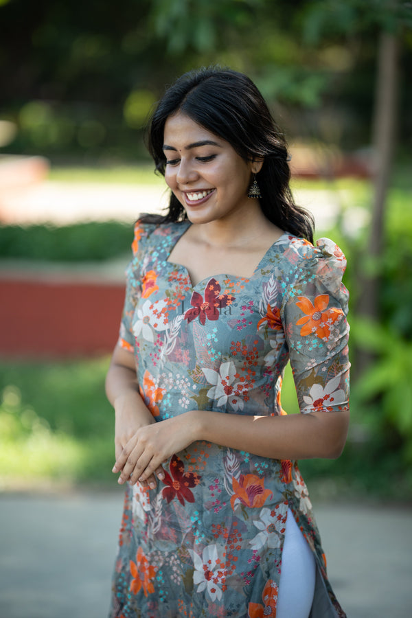 Studio Grey Floral Organza Top