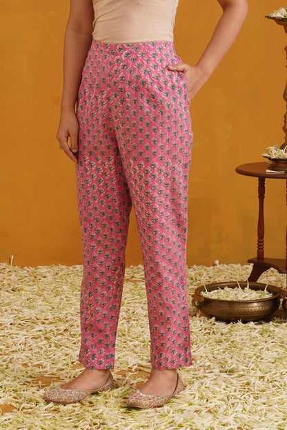 Murraya Turquoise Thea Embroidered Chanderi Kurta Set of 3