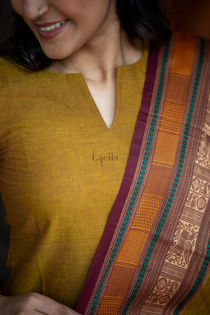 Studio Meenakshi - Pure honey kanchi cotton top and duppata